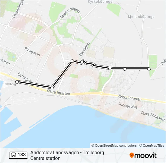 183 Bus Line Map