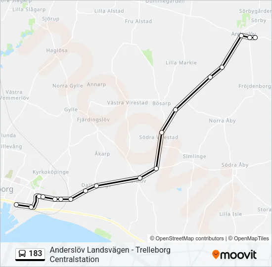 183 Bus Line Map