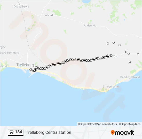 184 Bus Line Map