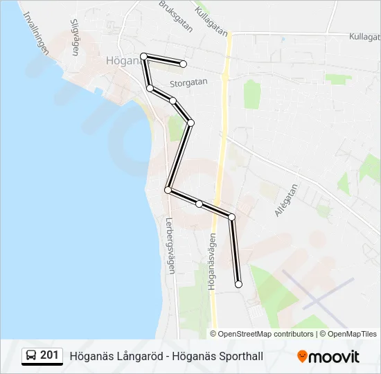 201 Bus Line Map