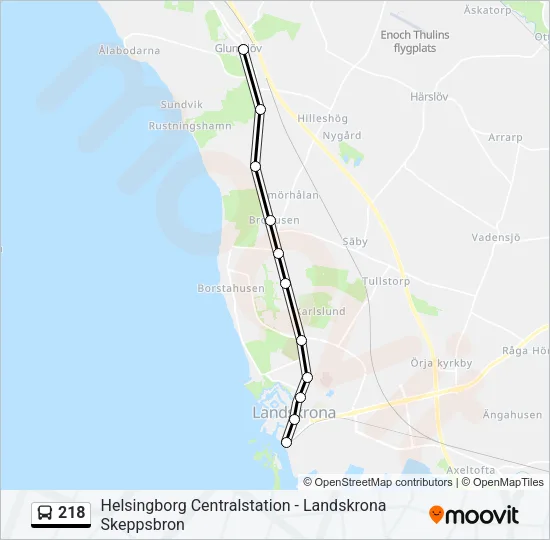 218 Bus Line Map
