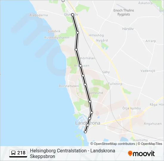 218 Bus Line Map