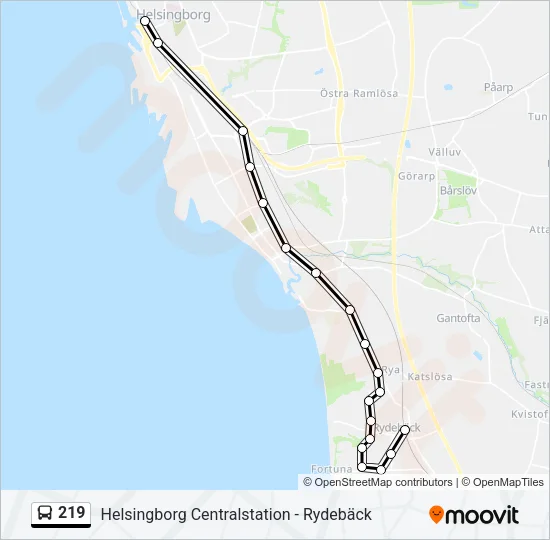 219 Bus Line Map