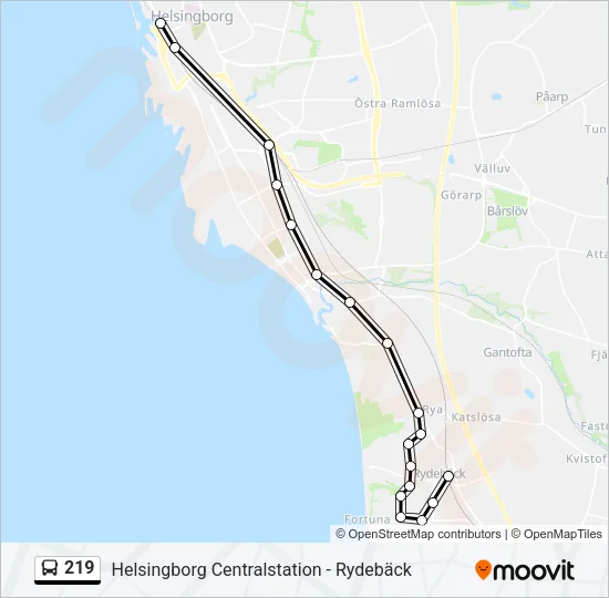219 Bus Line Map