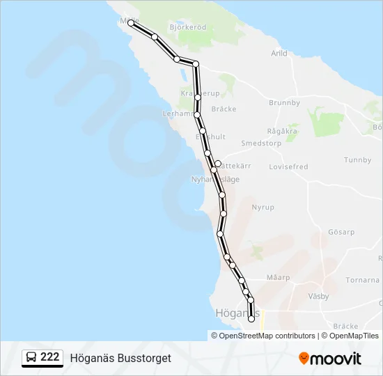 222 Bus Line Map