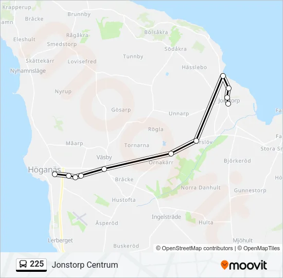 225 Bus Line Map