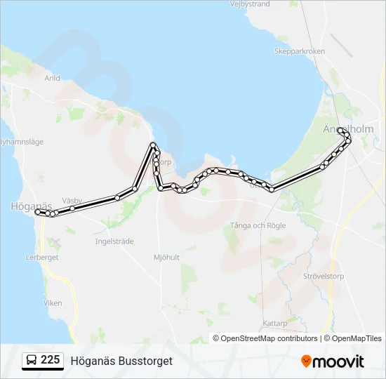 225 Bus Line Map