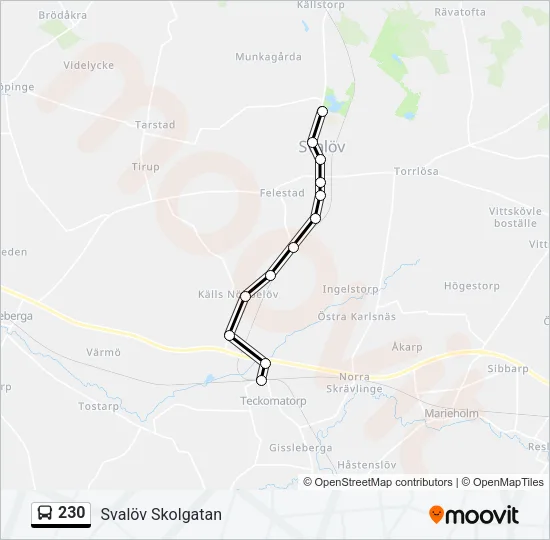 230 Bus Line Map