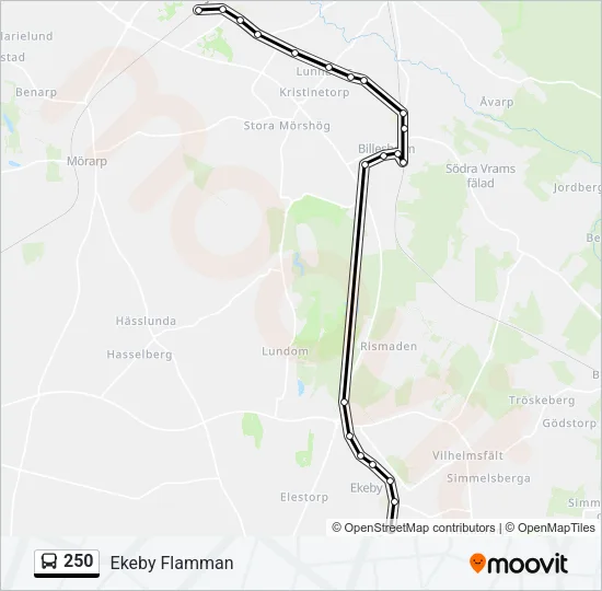 250 Bus Line Map