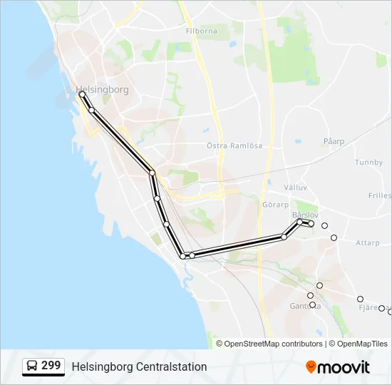 299 Bus Line Map