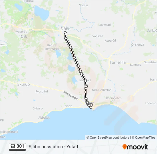 301 Bus Line Map