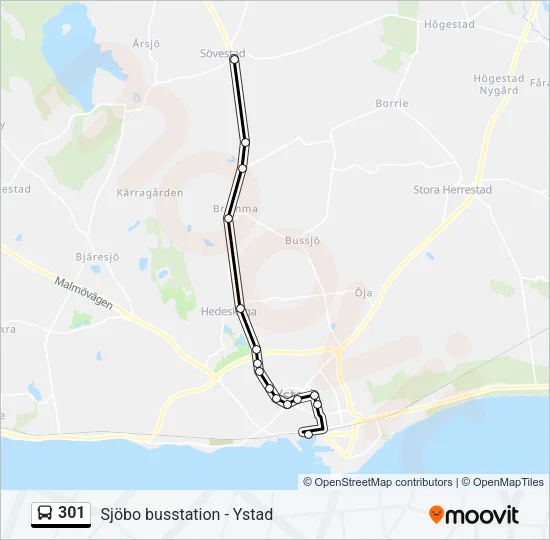 301 Bus Line Map