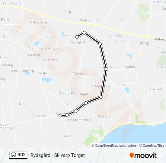 302 Bus Line Map