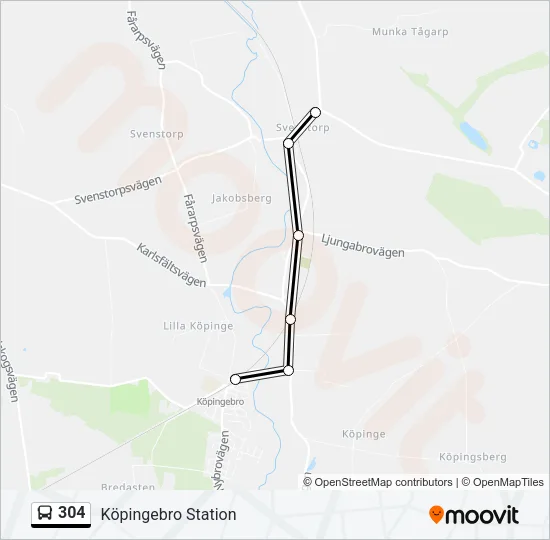 304 Bus Line Map