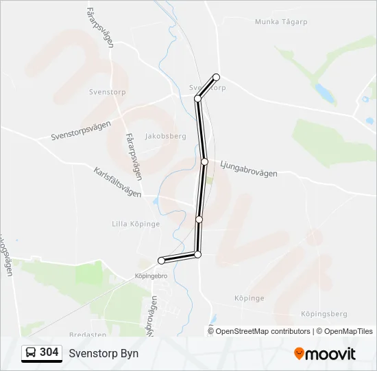 304 Bus Line Map