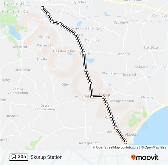 305 Bus Line Map