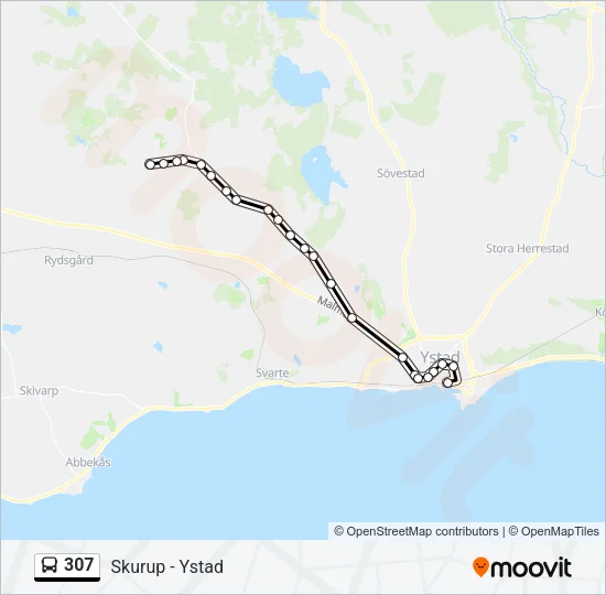 307 Bus Line Map