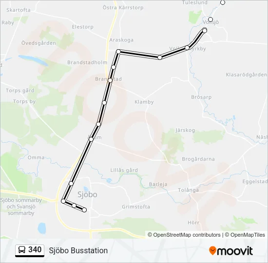 340 Bus Line Map