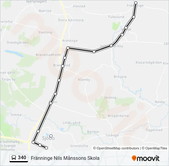 340 Bus Line Map