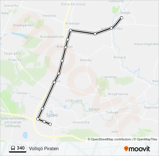 340 Bus Line Map