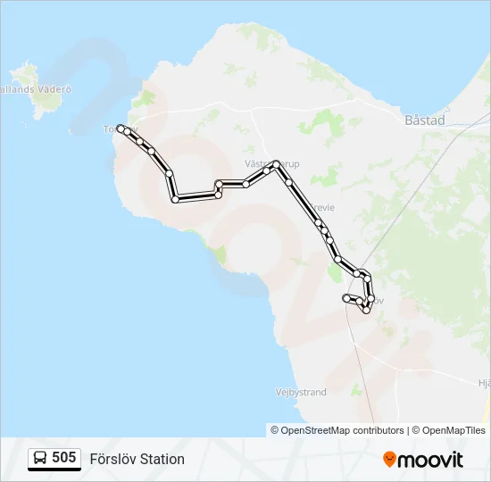 505 Bus Line Map