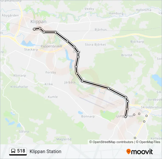 518 Bus Line Map