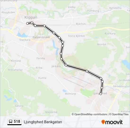 518 Bus Line Map