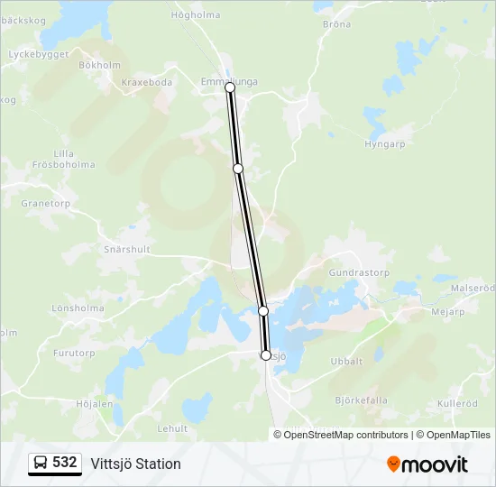 532 Bus Line Map