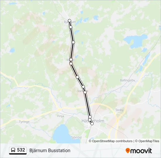 532 Bus Line Map