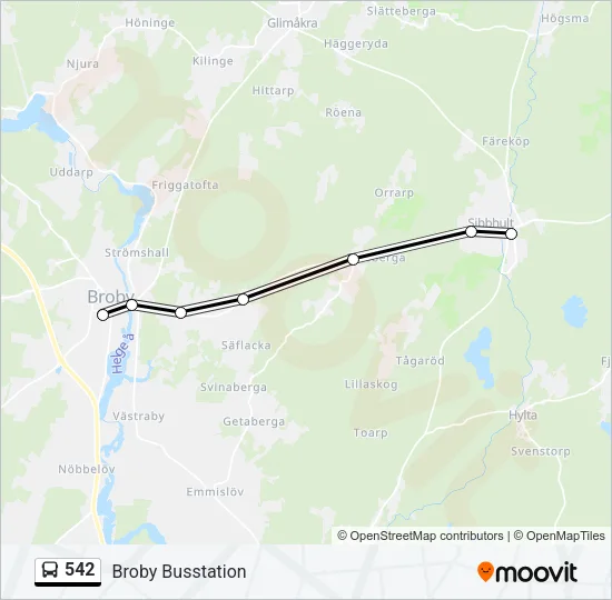 542 Bus Line Map