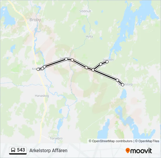 543 Bus Line Map