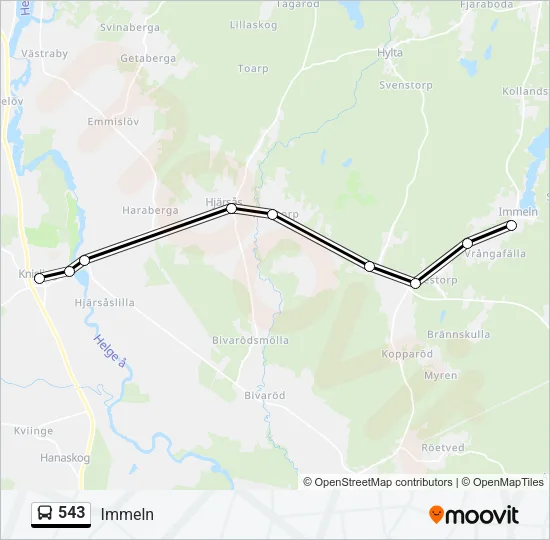 543 Bus Line Map