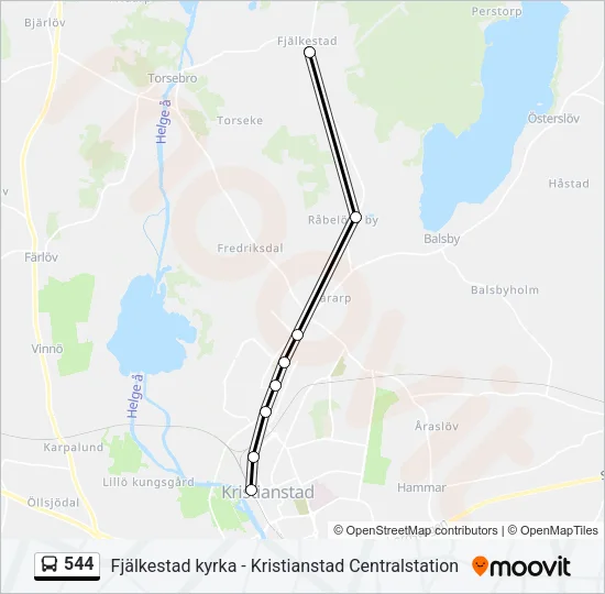 544 Bus Line Map