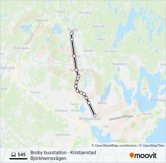 545 Bus Line Map