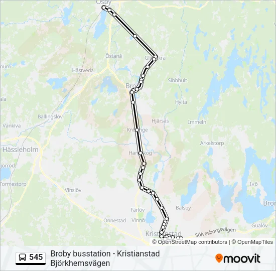 545 Bus Line Map