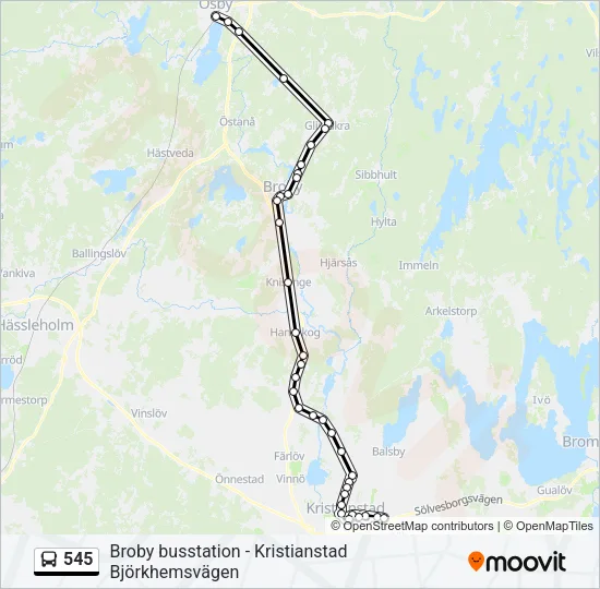545 Bus Line Map
