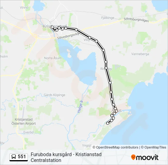 551 Bus Line Map