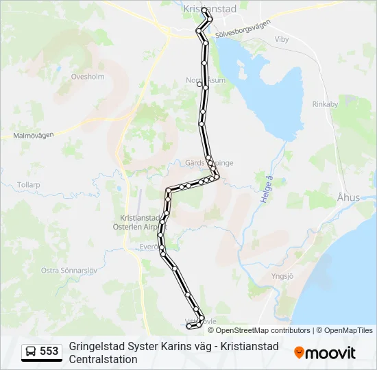 553 Bus Line Map