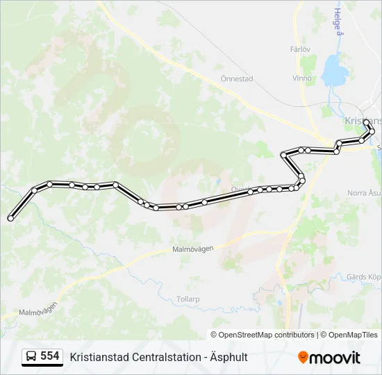 554 Bus Line Map