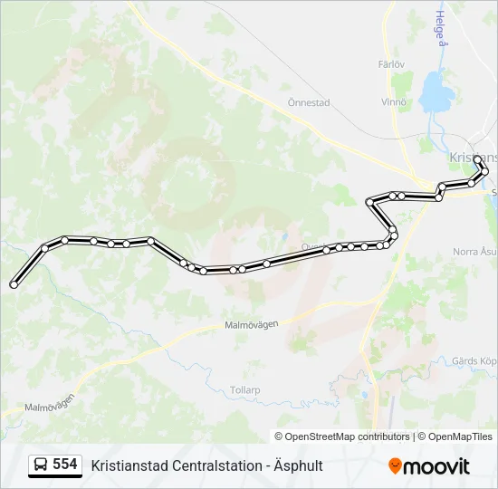 554 Bus Line Map