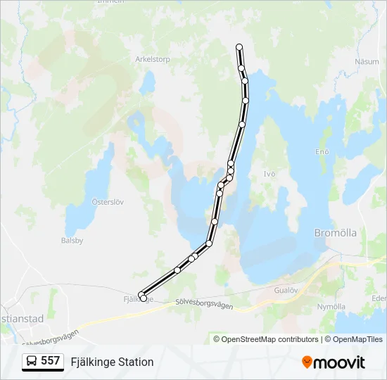 557 Bus Line Map