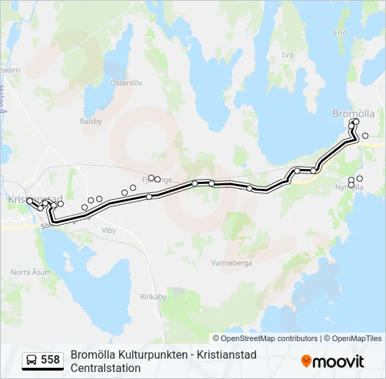 558 Bus Line Map