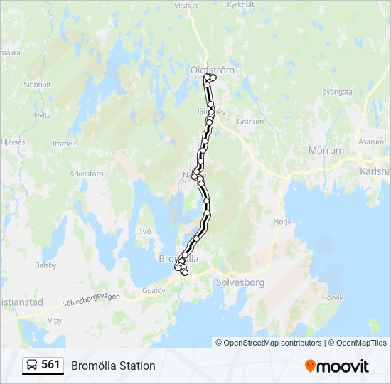 561 Route: Schedules, Stops & Maps - Bromölla Station (Updated)