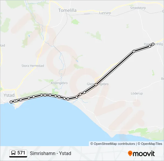 571 Bus Line Map