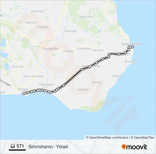 571 Bus Line Map