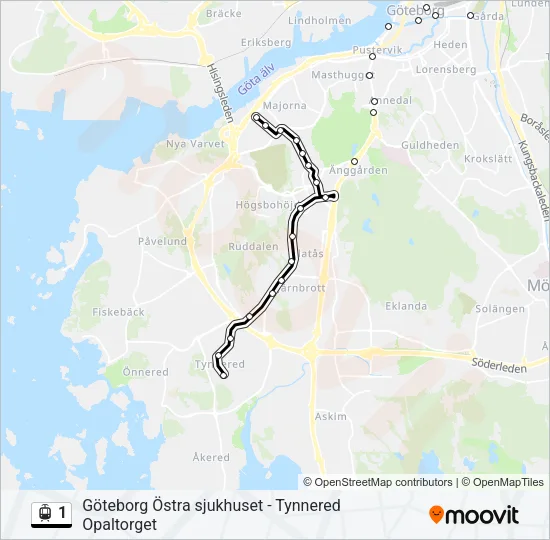 1 Light Rail Line Map