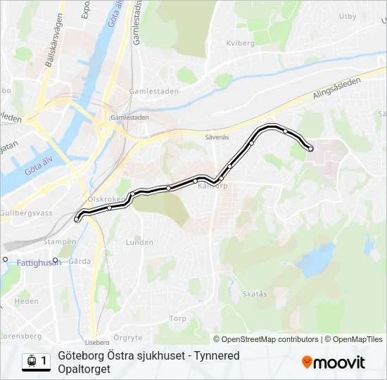 1 Light Rail Line Map