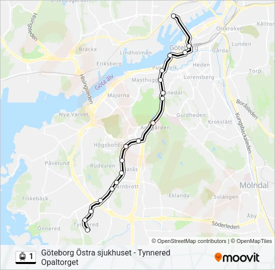 1 Light Rail Line Map