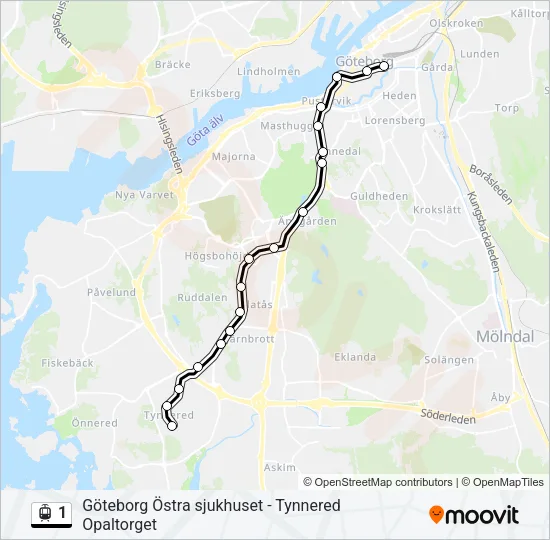 1 Light Rail Line Map