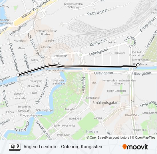 9 light rail Line Map